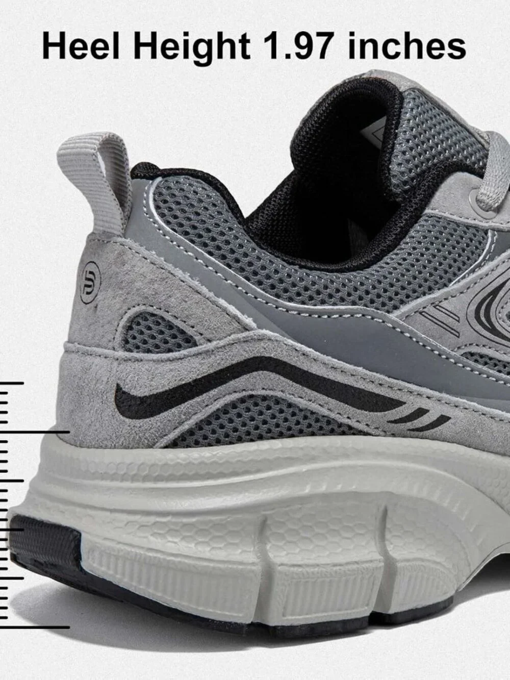 Women's Dark Grey Chunky Fashion Sneakers Casual Sports Shoes Mesh Athletic